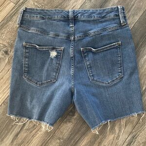 Cut off shorts, denim, botton fly, size 28R, distressed